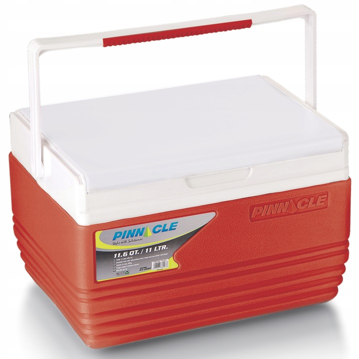 Pojemna lodówka na piknik Pinnacle TPX 6007 11L czerwona + 2 wkłady T1000