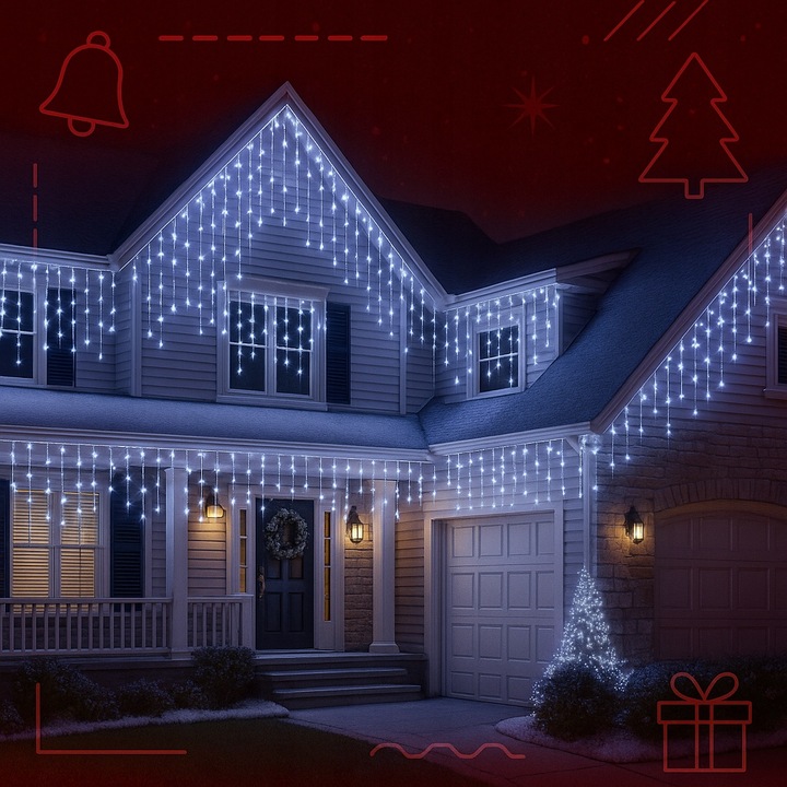 SOPLE FLASH 500 LED ZEWNĘTRZNE BIAŁE ZIMNE CHOINKOWE lampki z Flashem GRUBE