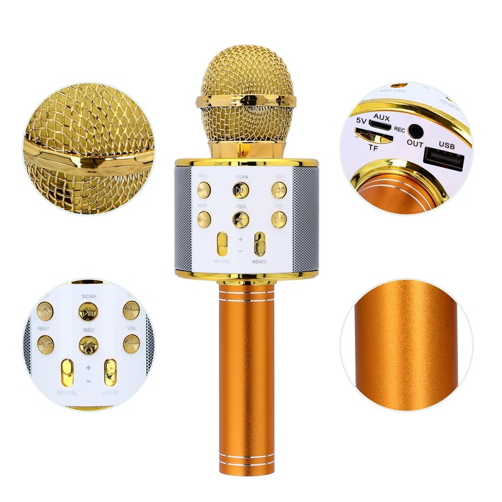 MIKROFON KARAOKE GLOSNIK Z MIKROFONEM BEZPRZEWODOWY BLUETOOTH NAGRYWANIE