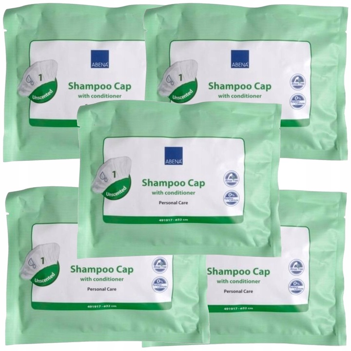 CZEPEK DO BEZWODNEGO MYCIA GŁOWY na sucho 5 szt do szpitala, na biwak