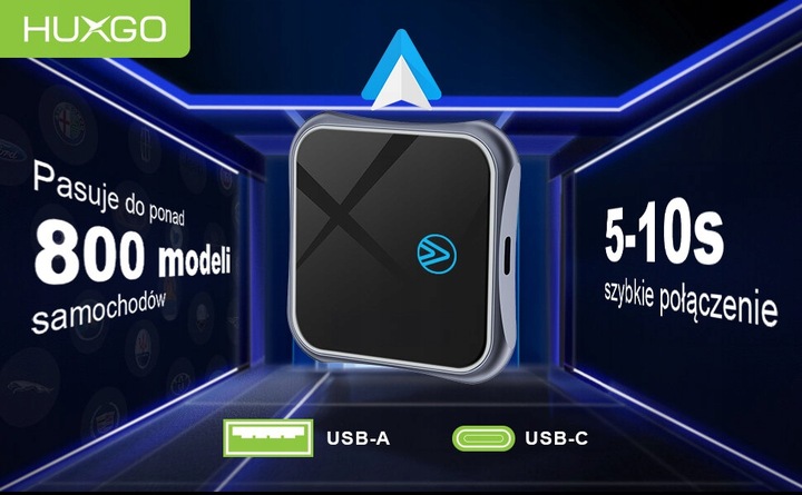 HUXGO bezprzewodowy adapter samochodowy do Android Auto