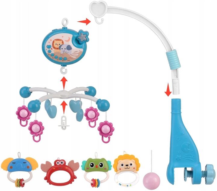 KARUZELA DO ŁÓŻECZKA PROJEKTOR GWIAZD Z PILOTEM DLA DZIECI NIEMOWLĄT TIMER