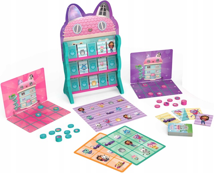 KOCI DOMEK GABI ZESTAW 8W1 KÓŁKO I KRZYŻYK MEMORY BINGO WARCABY WYŚCIG