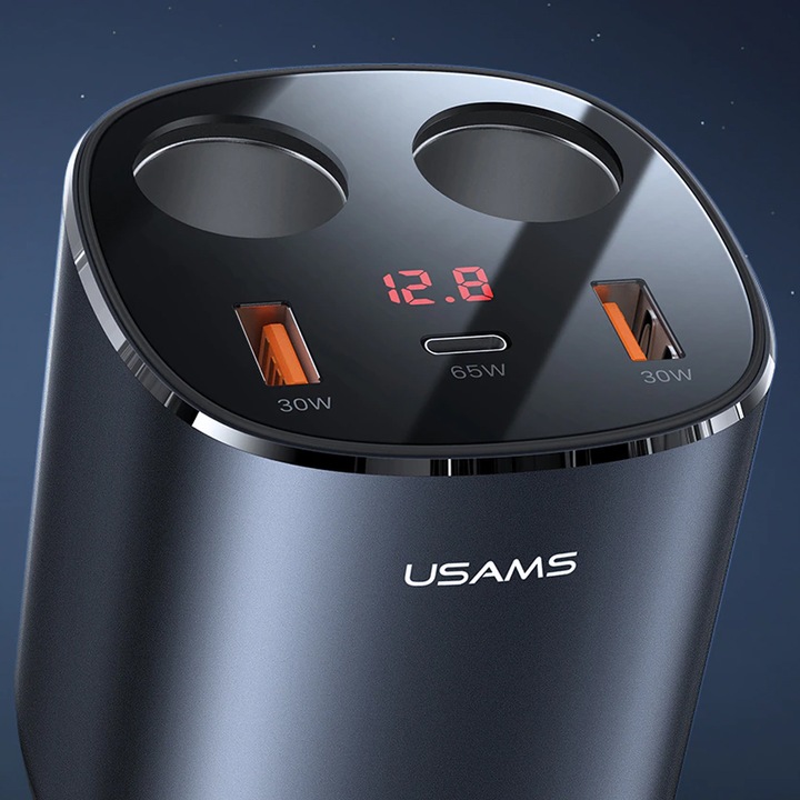 ROZGAŁĘŹNIK + ŁADOWARKA DO AUTA 2x USB USB-C 245W