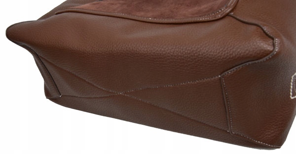 BESTINI torebka damska SHOPPER na ramię A4 ZAMSZ czekolada shopper