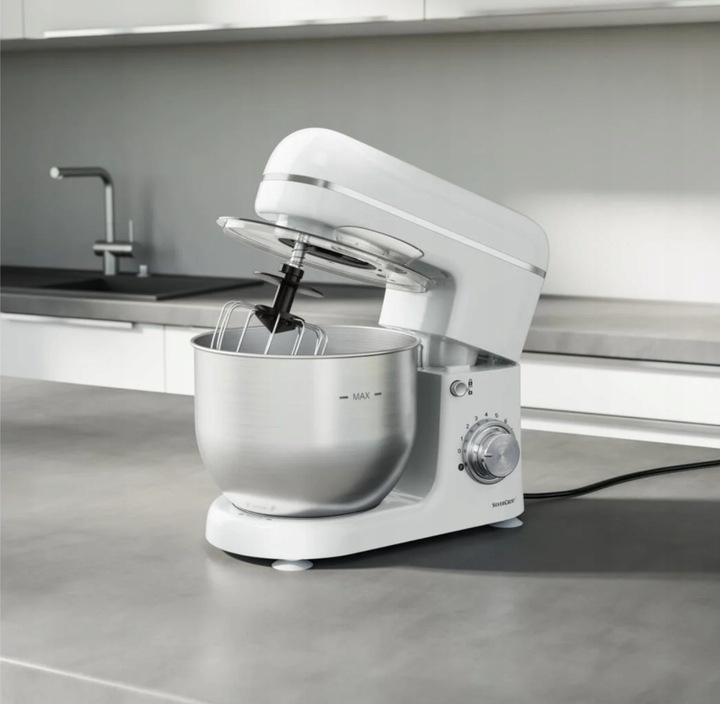 Robot kuchenny Silvercrest SKM 600W Mikser Planetarny Wielofunkcyjny biały