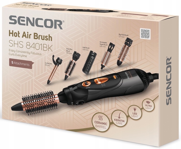 Lokówka suszarka do włosów Sencor 5 nasadek 1000W