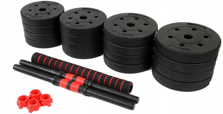 Hantle regulowane MEGA zestaw 3w1 bitumiczne z funkcją sztangi 2x 15 kg