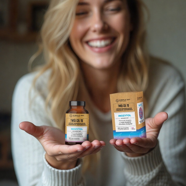 INOZYTOL 650 mg ODPORNOŚĆ PCOS UKŁAD NERWOWY KONCENTRACJA 60 KAPS