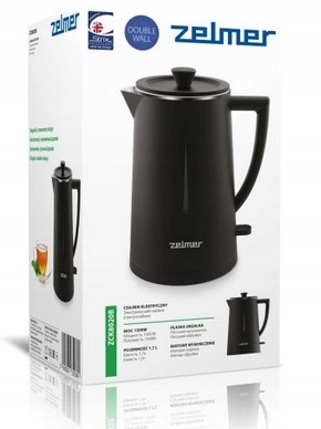 Czajnik bezprzewodowy elektryczny Zelmer ZCK8020B Czarny 1,7L Double Wall