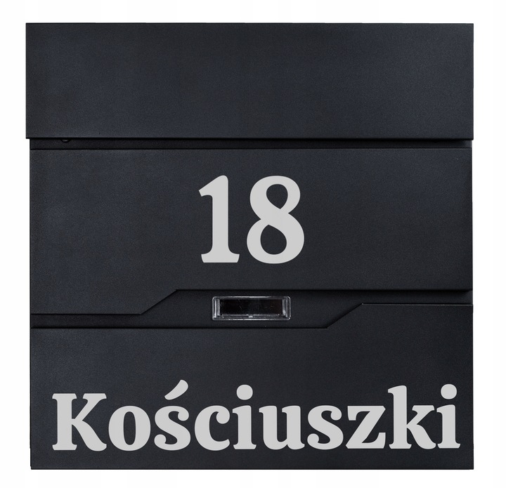SKRZYNKA POCZTOWA NA LISTY GAZETY Z NAPISEM NUMEREM DOMU SPERSONALIZOWANA