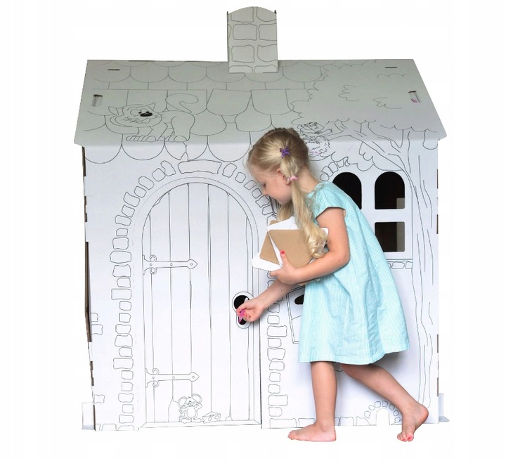 DOMEK Z TEKTURY tekturowy do malowania kartonowy