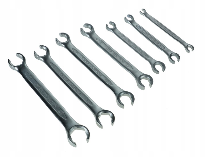 KLUCZE półotwarte OCZKOWE DO PRZEWODÓW ZESTAW 6-22MM 7EL KluczeCRV VANADIUM