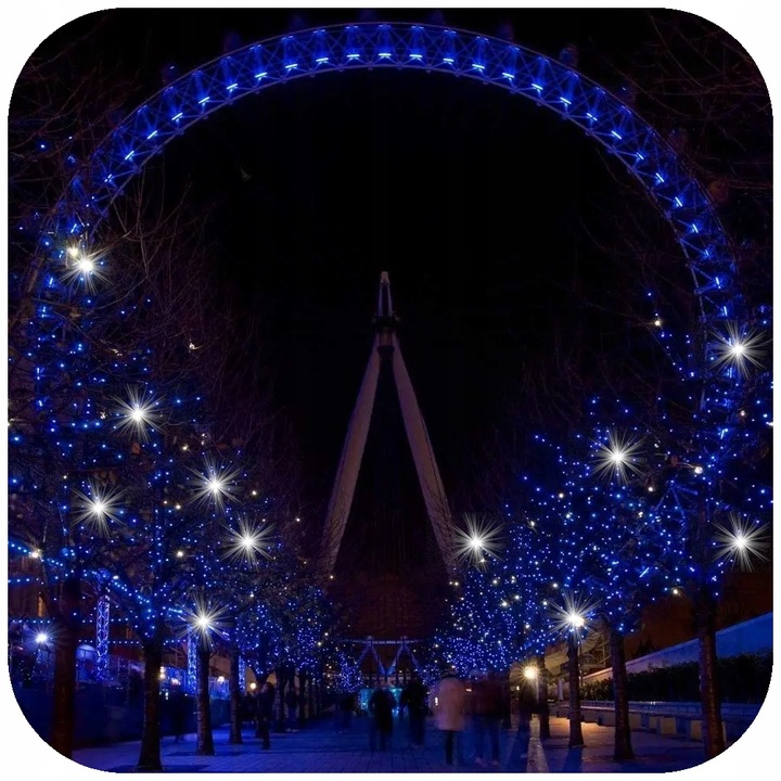 LAMPKI CHOINKOWE NIEBIESKIE 300 LED FLASH WEW/ZEW 22M ŚWIĄTECZNE NA CHOINKĘ