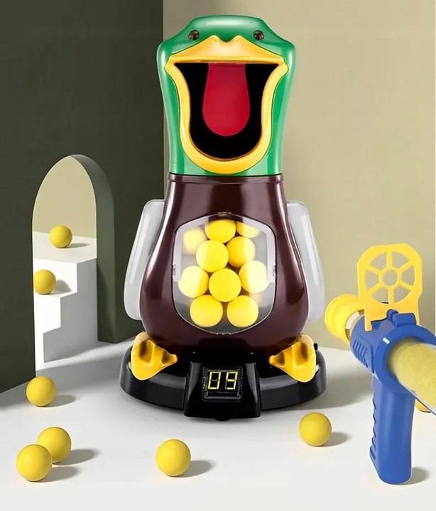 GRA GŁODNA KACZKA XXL STRZELANIE DO CELU DLA DZIECI 2 PISTELETY 24 KULKI