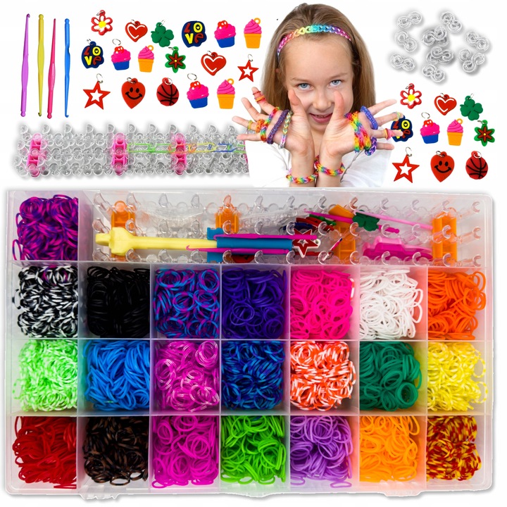 GUMKI DO ROBIENIA BRANSOLETEK DUŻY ZESTAW 6600+ ELEMENTÓW XXL PREZENT