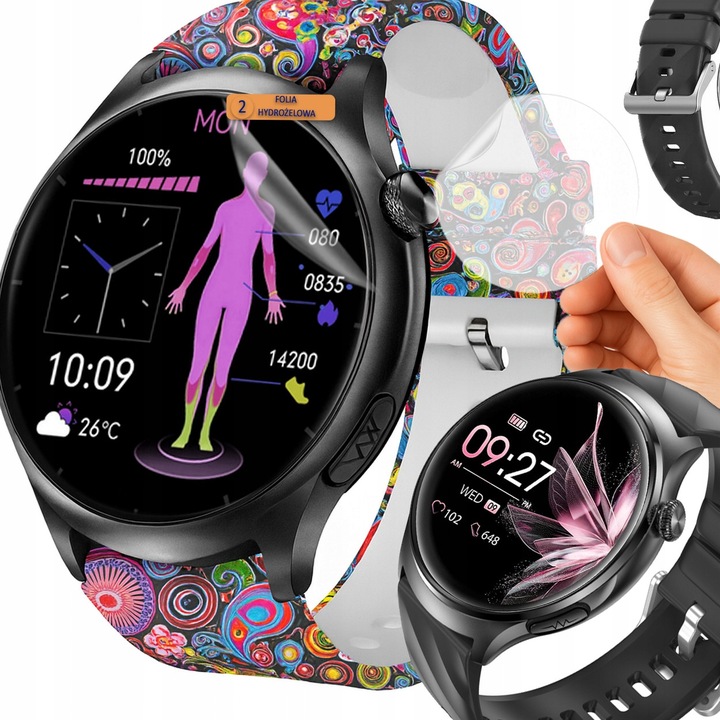 Zegarek damski Smartwatch z Glukozą, Termometrem, 440 mAh - Styl i Funkcja