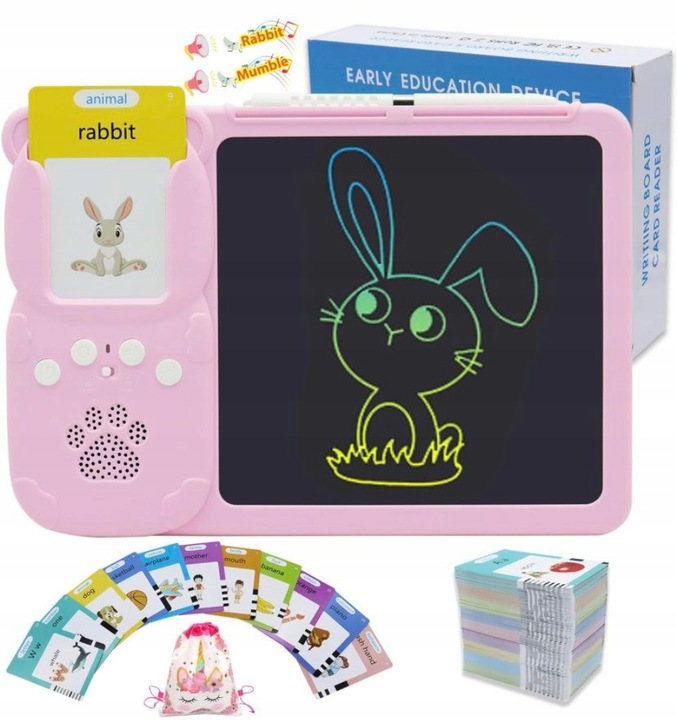 CZYTNIK KART TABLET DO NAUKI ANGIELSKIEGO SŁÓWEK 2W1 112 KART 224 SŁÓWKA