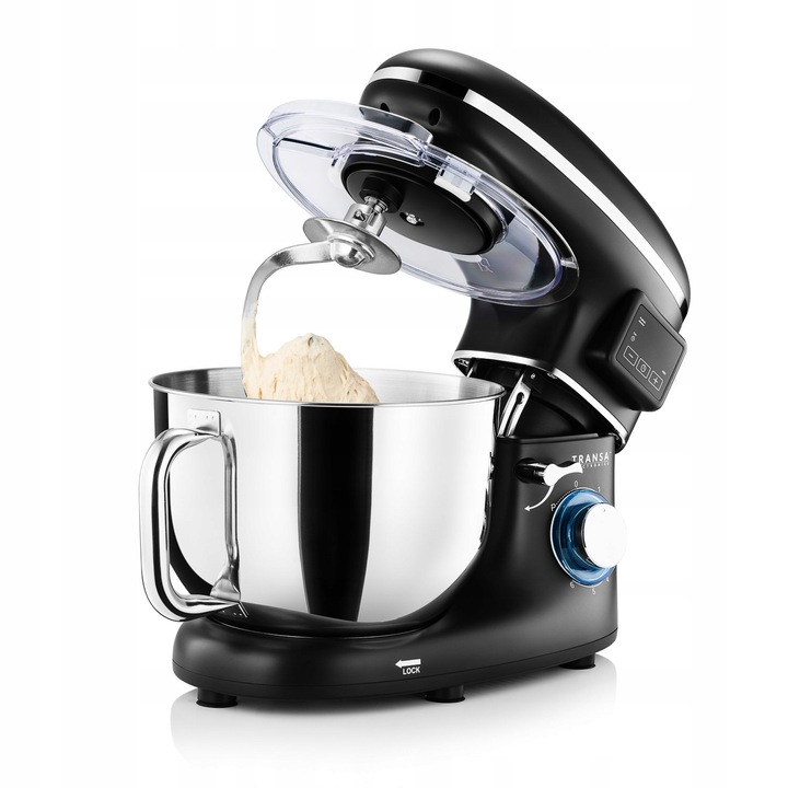 Robot planetarny z podgrzewaną misą Kuchenny Czarny MISA 6L DUŻA MOC 3000W