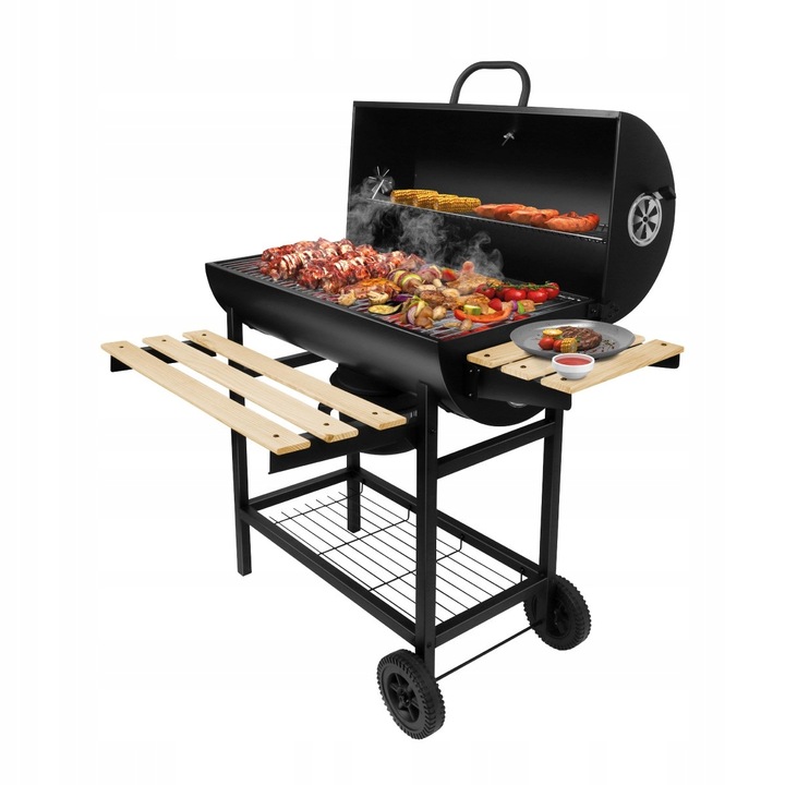 GRILL Z POKRYWĄ OGRODOWY WĘGLOWY DUŻY MARK ADLER ROAST 8.0 NA KÓŁKACH