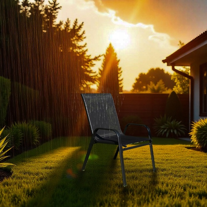 KRZESŁA OGRODOWE ZESTAW TARAS BALKON OGRÓD 4x KRZESŁO METALOWE MOCNE