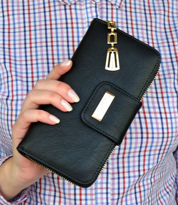 PORTFEL DAMSKI DUŻY TOREBKA NA ZAMEK PODWÓJNY MODNY ORGANIZER SUWAK STYLOWY