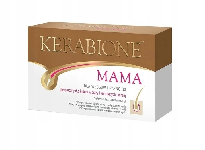 Kerabione Mama 60 tabletek Włosy Paznokcie Data ważności: 12.2024r