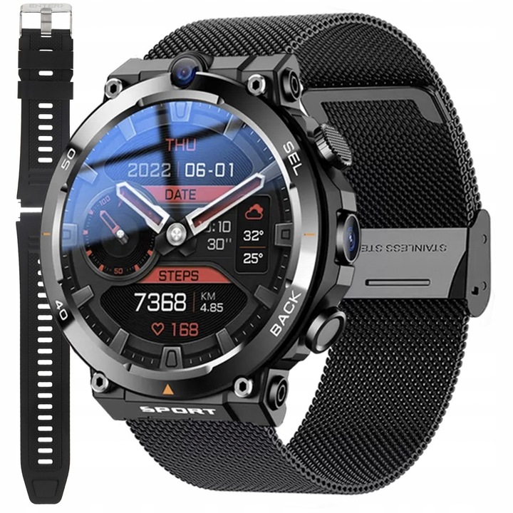 SMARTWATCH ENTER AiWATCH WIELOFUNKCYJNY GOOGLE PLAY POLSKIE MENU - CZARNY