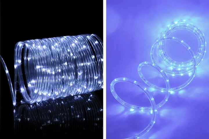 WĄŻ LED ŚWIETLNY ZEWNĘTRZNY TAŚMA ŁAŃCUCH LAMPKI ZIMNE FLASH IP67 230V 50m