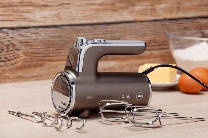 MOCNY Mikser ręczny 5 biegów TURBO MOC 400W INOX SOLIDNY 4 TRZEPACZKI