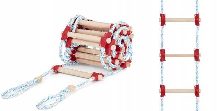 Drabina sznurowa linowa na dach ATESTOWANA 15m dekarska pleciona