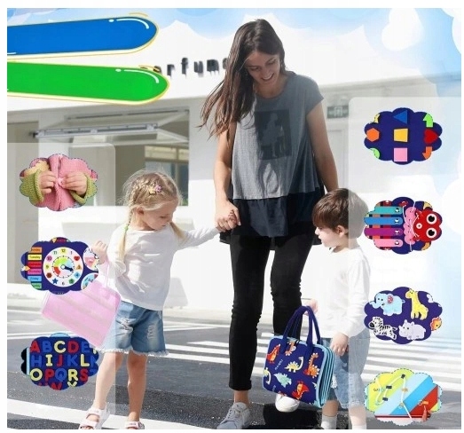 Tablica Manipulacyjna Sensoryczna dla Dzieci Miękka Edukacyjna Montessori