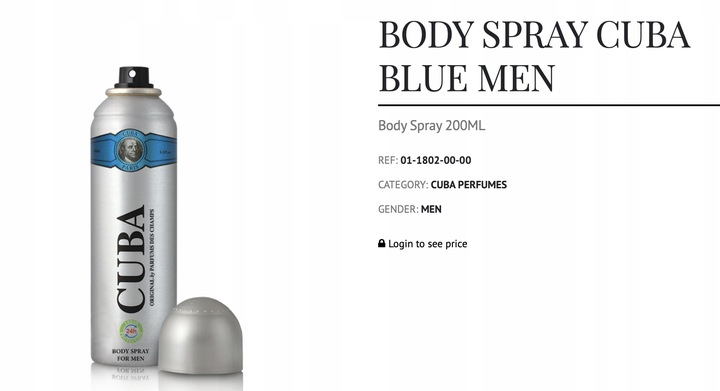 CUBA ORIGINAL DEO SPRAY MEN BLUE 200 ML