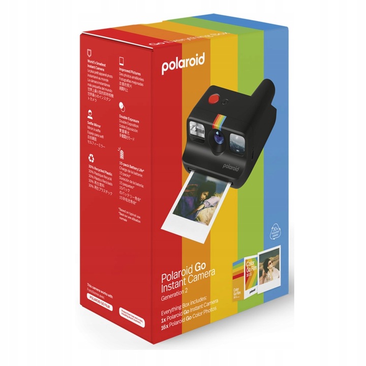 Aparat natychmiastowy Polaroid Go Gen 2 E-box Black + 16 zdjęć