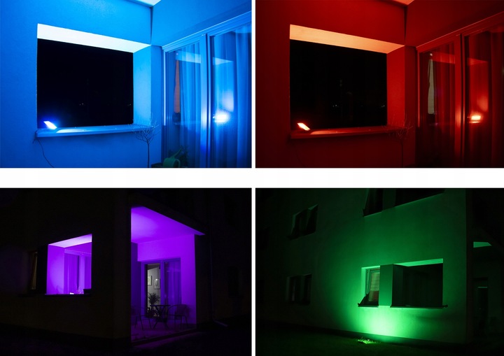ZEWNĘTRZNE KOLOROWE OŚWIETLENIE LED ŚWIĄTECZNE LAMPKA ILUMINACJA FLASH IP66