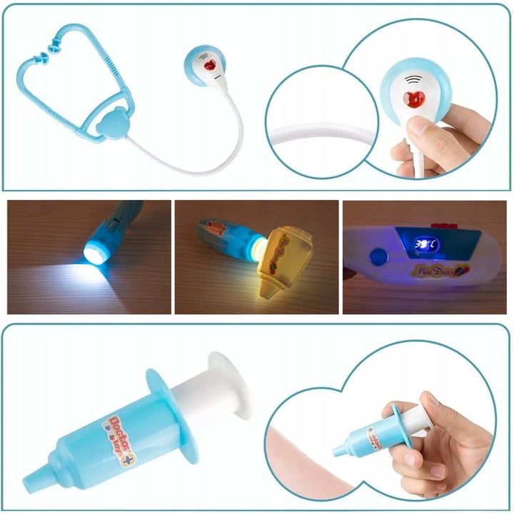 DUŻY ZESTAW LEKARSKI MAŁY LEKARZ DOKTOR W WALIZCE DENTYSTA AKCESORIA 75 EL