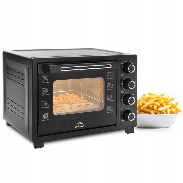 PIEKARNIK ELEKTRYCZNY 45L 2000W TERMOOBIEG ROŻNO GRILL SUSZARKA DO GRZYBÓW