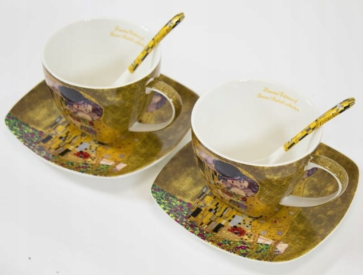 Filiżanka filiżanki kpl. 2 szt podstawka łyżeczka Klimt 250ml 110619