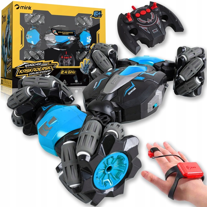 SAMOCHÓD ZDALNIE STEROWANY RC RĘKĄ GESTAMI PILOT AUTO PODŚWIETLENIE LED 4x4