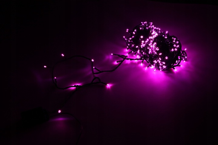 Lampki Choinkowe LED 500 Różowe 38 m IP44 Zewnętrzne Wewnętrzne 8 Trybów
