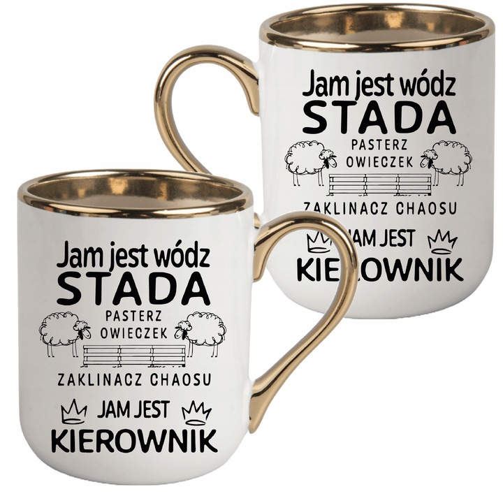 KUBEK ELEGANCKI PREZENT SZEF KIEROWNIK ŚMIESZNY DO PRACY BIAŁY +KARTONIK