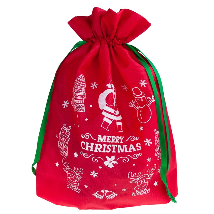 WOREK PREZENTY MIKOŁAJA świąteczny święta CZERWONY ZIELONY torebki 8szt
