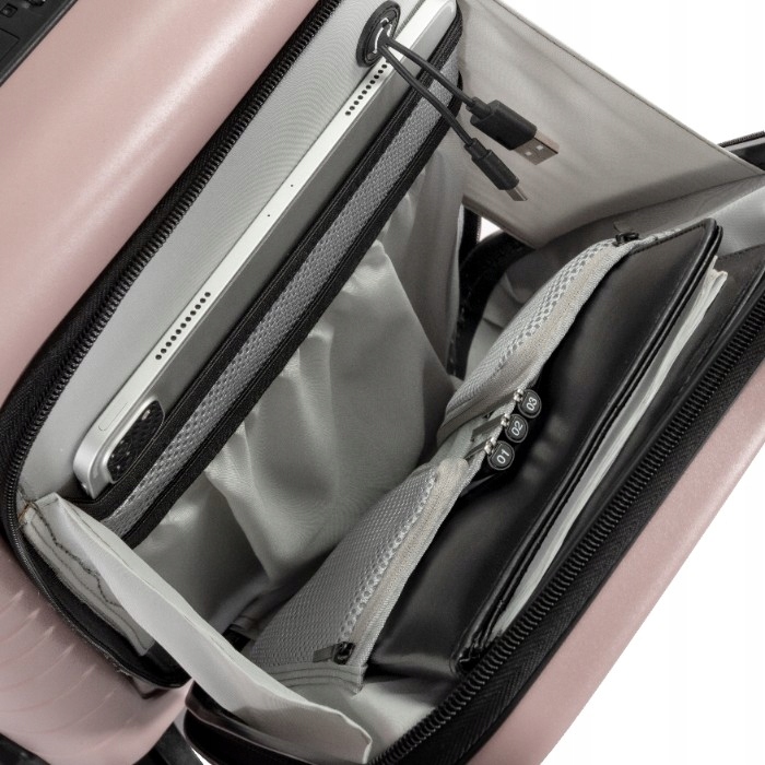 ETERNITIVE Walizka kabinowa, Port USB-C USB-A, Koła 360°, Poliwęglan & ABS