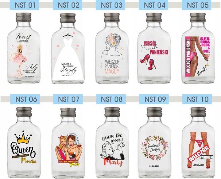 Butelka upominek na wieczór kawalerski BUTELKI Setki z nadrukiem UV napisem