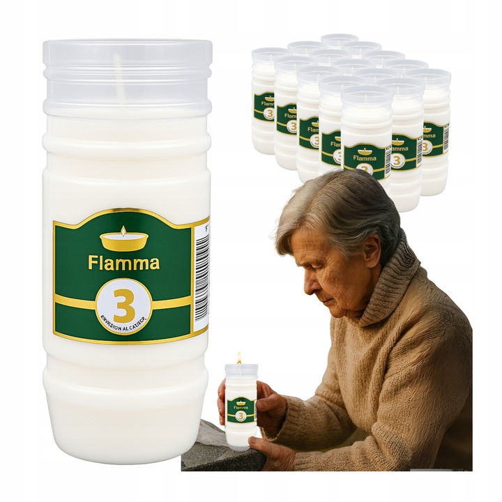 Wkłady do Zniczy Rewelacyjne na Upały Parafinowe 3dni x15 Długopalące do72h