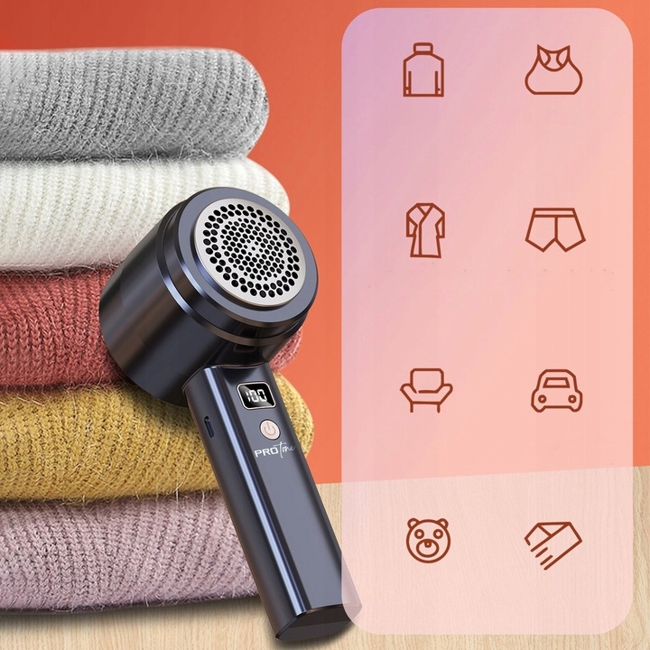 GOLARKA DO UBRAŃ TAPICERKI 8W AKUMULATOROWA +2 OSTRZA +LED +SUPER 3-SPEED