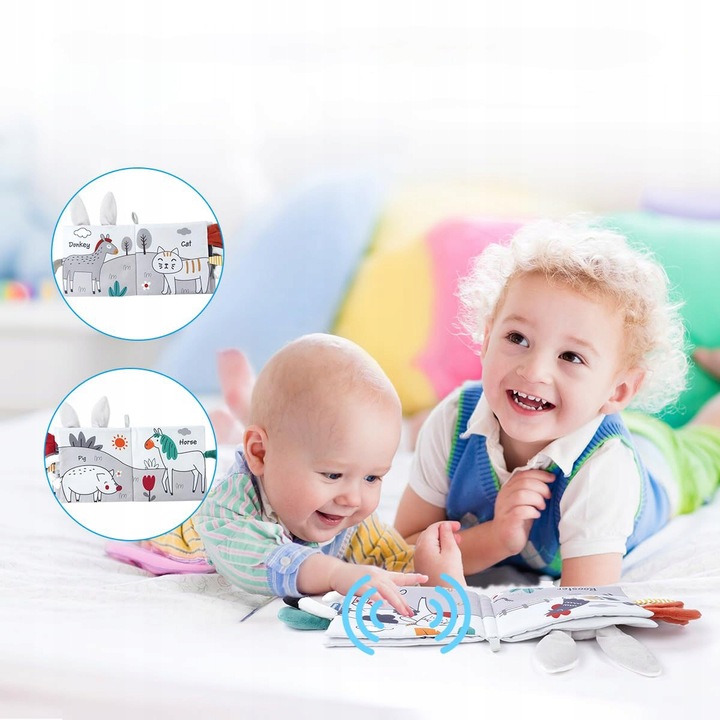 Marszczone książeczki dla niemowląt 3D Touch Feel High Contrast Sensoryczne