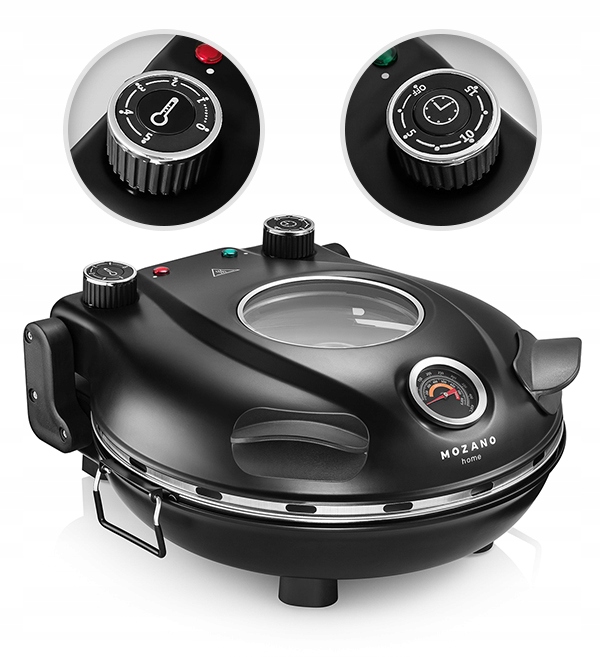 PIEC DO PIZZY KAMIENNY 420°C MOZANO 2 ŁOPATKI 1200W FORMA NOŻYK + PRZEPISY