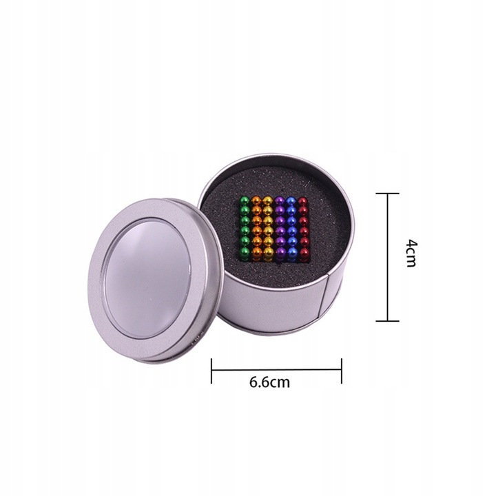 KULKI MAGNETYCZNE XXL Kolorowe 5 mm 216 szt. + BOX