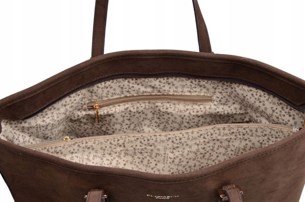 FLORA&CO PARIS TOREBKA damska SHOPPER A4 CASUAL ZAMSZ czekolada